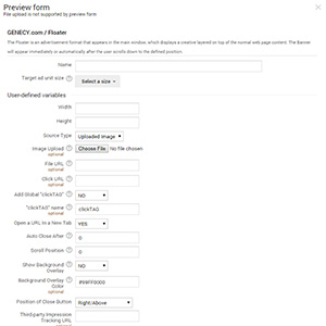Floater - Google Ad Manager creative template