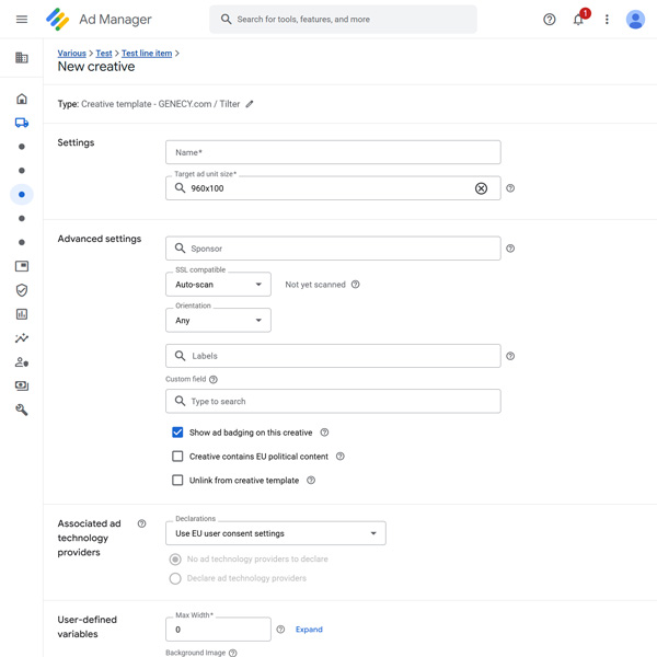 Tilter - Google Ad Manager creative template