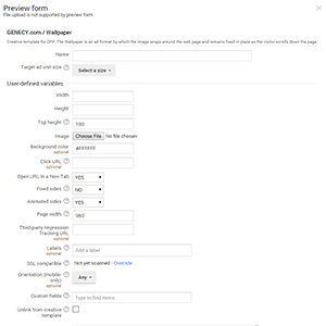 Wallpaper - Google Ad Manager creative template